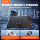 VEVOR Ultrasonic Cleaner 30L Cleaning Machine with Timer Heater & Basket 600W - Front View