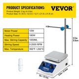 VEVOR Magnetic Stirrer Magnetic Stirrer Plate Magnetic Plate Aluminum Panel Magnetic Stirrer Hot Plate Magnetic Plate with 1 inch Stirr Bar Magnetic Stirrer Mixer (12*12) - Close-Up Angle
