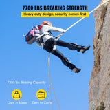 VEVOR Twin Sheave Block and Tackle 1.02-1.27cm 3048-6096cm Twin Sheave Block with Braid Rope 2993.71-3494.93kgs Double Pulley Rigging - Side View