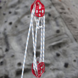 VEVOR Twin Sheave Block and Tackle 1.02-1.27cm 3048-6096cm Twin Sheave Block with Braid Rope 2993.71-3494.93kgs Double Pulley Rigging - Low Angle