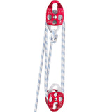 VEVOR Twin Sheave Block and Tackle 1.02-1.27cm 3048-6096cm Twin Sheave Block with Braid Rope 2993.71-3494.93kgs Double Pulley Rigging
