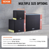 VEVOR 3 in 1 Plyometric Jump Box, 16/14/12 Inch Cotton Plyo Box, Platform & Jumping Agility Box, Anti-Slip Fitness Exercise Step Up Box for Home Gym Training, Conditioning Strength Training, Black - Close-Up Angle