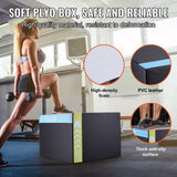 VEVOR 3 in 1 Plyometric Jump Box, 30/24/20 Inch Foam Plyo Box, Platform & Jumping Agility Box, Anti-Slip Fitness Exercise Step Up Box for Home Gym Training, Conditioning Strength Training, Black - Top-Down View