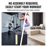 VEVOR 3 in 1 Plyometric Jump Box, 30/24/20 Inch Foam Plyo Box, Platform & Jumping Agility Box, Anti-Slip Fitness Exercise Step Up Box for Home Gym Training, Conditioning Strength Training, Black - Rear View