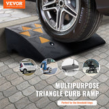 VEVOR Rubber Curb Ramp 15.2 cm Rise Height Sidewalk Curb Ramp, 37 cm Width 49.1 cm Length Driveway Ramp for Curb, 15T Heavy Duty Rubber Ramp for