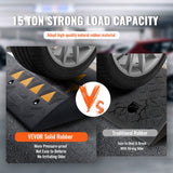 VEVOR Rubber Curb Ramp 15.2 cm Rise Height Sidewalk Curb Ramp, 37 cm Width 49.1 cm Length Driveway Ramp for Curb, 15T Heavy Duty Rubber Ramp for Forklifts, Trucks, Buses, Cars, Wheelchairs, Bikes - Side View