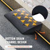 VEVOR Rubber Curb Ramp 15.2 cm Rise Height Sidewalk Curb Ramp, 37 cm Width 49.1 cm Length Driveway Ramp for Curb, 15T Heavy Duty Rubber Ramp for
