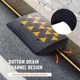VEVOR Rubber Curb Ramp 15.2 cm Rise Height Sidewalk Curb Ramp, 37 cm Width 49.1 cm Length Driveway Ramp for Curb, 15T Heavy Duty Rubber Ramp for Forklifts, Trucks, Buses, Cars, Wheelchairs, Bikes - 45-Degree Angle