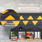 VEVOR Rubber Curb Ramp 10.8 cm Rise Height Sidewalk Curb Ramp, 30 cm Width 50 cm Length Driveway Ramp for Curb, 15T Heavy Duty Rubber Ramp for Forklifts, Trucks, Buses, Cars, Wheelchairs, Bikes - Side View