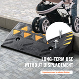 VEVOR Rubber Curb Ramp 10.8 cm Rise Height Sidewalk Curb Ramp, 30 cm Width 50 cm Length Driveway Ramp for Curb, 15T Heavy Duty Rubber Ramp for