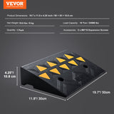 VEVOR Rubber Curb Ramp 10.8 cm Rise Height Sidewalk Curb Ramp, 30 cm Width 50 cm Length Driveway Ramp for Curb, 15T Heavy Duty Rubber Ramp for