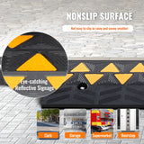 VEVOR Rubber Curb Ramp 9.4 cm Rise Height Sidewalk Curb Ramp, 25 cm Width 100 cm Length Driveway Ramp for Curb, 15T Heavy Duty Rubber Ramp for Forklifts, Trucks, Buses, Cars, Wheelchairs, Bikes - Top-Down View
