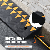 VEVOR Rubber Curb Ramp 9.4 cm Rise Height Sidewalk Curb Ramp, 25 cm Width 100 cm Length Driveway Ramp for Curb, 15T Heavy Duty Rubber Ramp for Forklifts, Trucks, Buses, Cars, Wheelchairs, Bikes - 45-Degree Angle