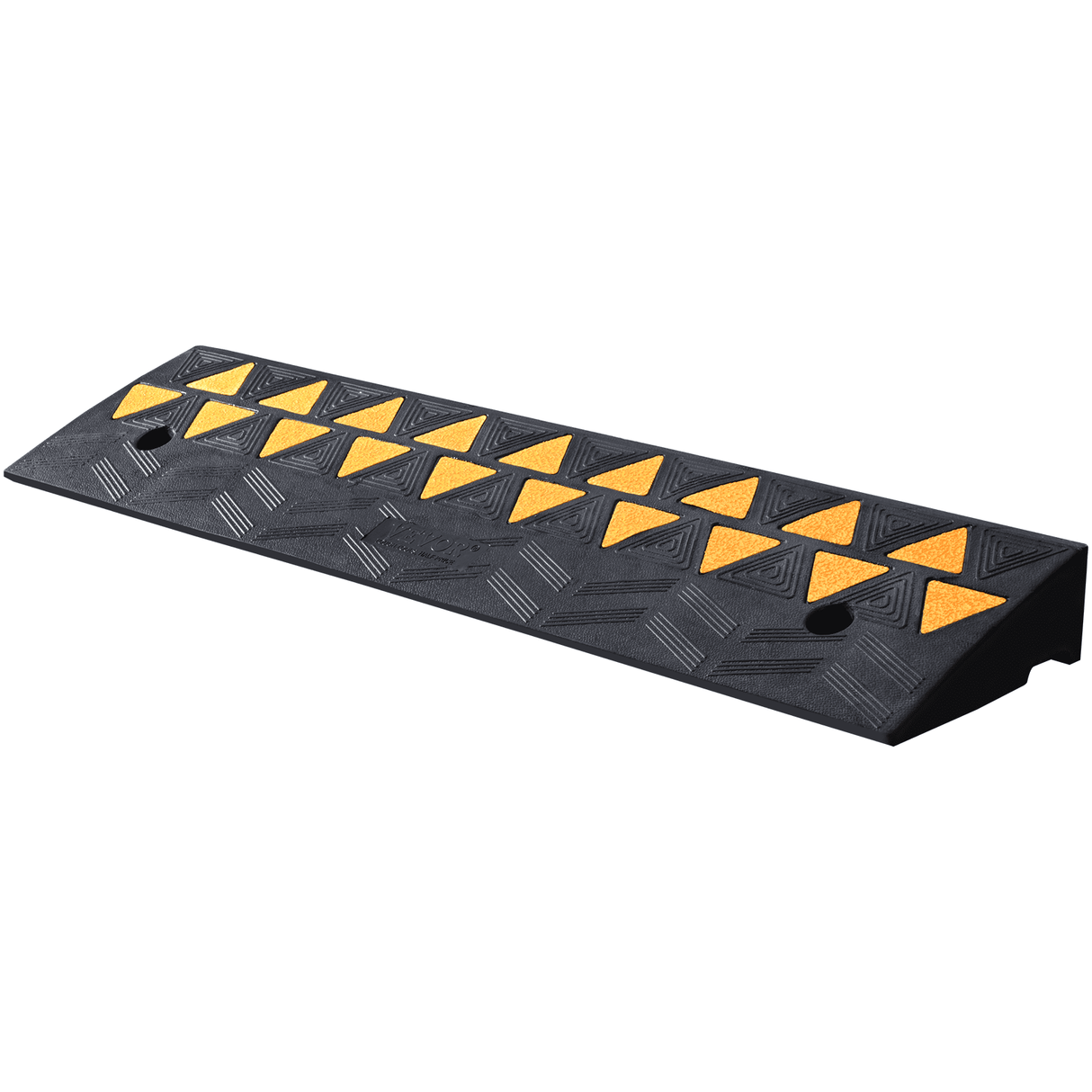 VEVOR Rubber Curb Ramp 9.4 cm Rise Height Sidewalk Curb Ramp, 25 cm Width 100 cm Length Driveway Ramp for Curb, 15T Heavy Duty Rubber Ramp for