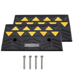 Rubber Curb Ramp 2 Pack, 12.7 cm Rise Height Heavy-Duty 15 tons Load Capacity Threshold Ramps, Driveway Ramps with Stable Grid Structure for Cars, Wheelchairs, Bikes, Motorcycles
