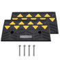 Rubber Curb Ramp 2 Pack, 12.7 cm Rise Height Heavy-Duty 15 tons Load Capacity Threshold Ramps, Driveway Ramps with Stable Grid Structure for Cars, Wheelchairs, Bikes, Motorcycles