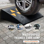 Rubber Curb Ramp 2 Pack, 12.7 cm Rise Height Heavy-Duty 15 tons Load Capacity Threshold Ramps, Driveway Ramps with Stable Grid Structure for Cars, Wheelchairs, Bikes, Motorcycles