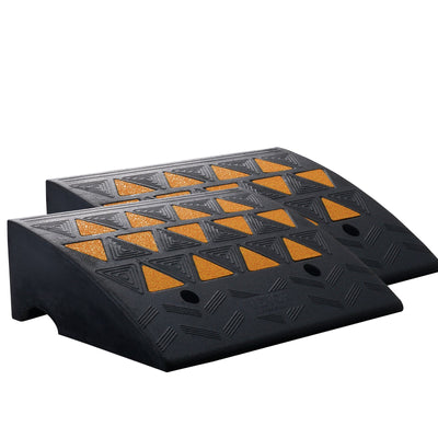 VEVOR Rubber Curb Ramp 2 Pack, 15.2 cm Rise Height Heavy-Duty 15 tons Load Capacity Threshold Ramps, Driveway Ramps with Stable Grid Structure for