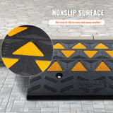 VEVOR Rubber Curb Ramp 2 Pack, 15.2 cm Rise Height Heavy-Duty 15 tons Load Capacity Threshold Ramps, Driveway Ramps with Stable Grid Structure for Cars, Wheelchairs, Bikes, Motorcycles - Top-Down View