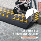 VEVOR Rubber Curb Ramp 2 Pack, 15.2 cm Rise Height Heavy-Duty 15 tons Load Capacity Threshold Ramps, Driveway Ramps with Stable Grid Structure for Cars, Wheelchairs, Bikes, Motorcycles