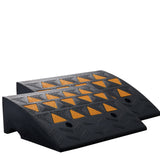 VEVOR Rubber Curb Ramp 2 Pack, 15.2 cm Rise Height Heavy-Duty 15 tons Load Capacity Threshold Ramps, Driveway Ramps with Stable Grid Structure for Cars, Wheelchairs, Bikes, Motorcycles