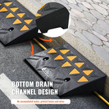 VEVOR Rubber Curb Ramp 2 Pack, 11 cm Rise Height Heavy-Duty 15 tons Load Capacity Threshold Ramps, Driveway Ramps with Stable Grid Structure for Cars, Wheelchairs, Bikes, Motorcycles - 45-Degree Angle