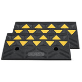 VEVOR Rubber Curb Ramp 2 Pack, 11 cm Rise Height Heavy-Duty 15 tons Load Capacity Threshold Ramps, Driveway Ramps with Stable Grid Structure for Cars, Wheelchairs, Bikes, Motorcycles - Extra Image