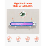 UV Water Purifier, 12W 1GPM, 220V Versatile Ultraviolet Water Purifier Filter with Stainless Steel Housing, Whole House UV Water Filter with Quartz Sleeve Fit for Shower/Drinking/Cleaning - Front View