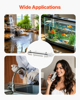 VEVOR UV Water Purifier, 12W 1GPM, 220V Versatile Ultraviolet Water Purifier Filter with Stainless Steel Housing, Whole House UV Water Filter with Quartz Sleeve Fit for Shower/Drinking/Cleaning - 45-Degree Angle