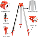 Vevor Super Combination 1.65m Aluminum Tripod + 5m Staff For Rotary Laser Leveltop - Front View