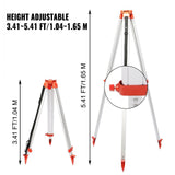 Vevor Super Combination 1.65m Aluminum Tripod + 5m Staff For Rotary Laser Leveltop