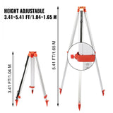 Vevor Super Combination 1.65m Aluminum Tripod + 5m Staff For Rotary Laser Leveltop - Top-Down View