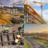 Vevor Super Combination 1.65m Aluminum Tripod + 5m Staff For Rotary Laser Leveltop - Rear View