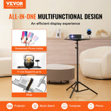 VEVOR Projector Stand Laptop Stand Tripod Adjustable Height from 26.97 to 63 in - Front View