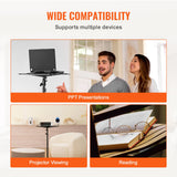 VEVOR Projector Stand Laptop Stand Tripod Adjustable Height from 26.97 to 63 in - Rear View