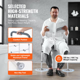 VEVOR Raised Toilet Seat, 7-Position Height Adjustment 655-805 Mm, 158.7 kg Weight Capacity, with Comfort Padded Aluminum Frame, Universal Toilet Seat Riser, for Elderly, Handicap, Pregnant, Medical - Side View