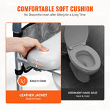 VEVOR Raised Toilet Seat, 7-Position Height Adjustment 655-805 Mm, 158.7 kg Weight Capacity, with Comfort Padded Aluminum Frame, Universal Toilet Seat Riser, for Elderly, Handicap, Pregnant, Medical - 45-Degree Angle