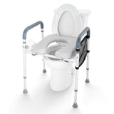VEVOR Raised Toilet Seat, 7-Position Height Adjustment 655-805 Mm, 158.7 kg Weight Capacity, with Comfort Padded Aluminum Frame, Universal Toilet Seat Riser, for Elderly, Handicap, Pregnant, Medical - Extra Image