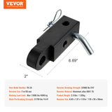 VEVOR 50mm Trailer Shackle Hitch Receiver Heavy Duty Tow Recovery for Truck Jeep - Close-Up Angle