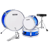 VEVOR Kids Drum Set, 3-Piece, 355.6 mm Beginner Drum Set with Adjustable Throne Cymbal Pedal Two Pairs of Drumsticks, Tom Drum Snare Drum Bass Drum, Starter Drum Kit for Child Kids, Blue - Extra Image