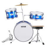 VEVOR Kids Drum Set, 3-Piece, 355.6 mm Beginner Drum Set with Adjustable Throne Cymbal Pedal Two Pairs of Drumsticks, Tom Drum Snare Drum Bass Drum, Starter Drum Kit for Child Kids, Blue - Extra Image