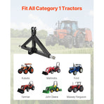 3 Point Hitch Receiver with 2 in Receiver, 3pt Quick Hitch Attachment, 3,000 lbs Capacity, Heavy Duty Tractor, image 2
