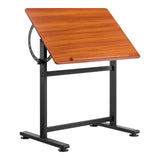 VEVOR Drafting Table Adjustable 0°–90° Tilt Wooden Drawing Desk with H-Frame - Extra Image