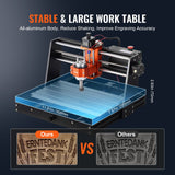 CNC Router Machine, 120W, 3 Axis GRBL Control Wood Engraving Carving Milling Machine Kit, 11.81 x 7.87 x 2.83 in / 300 x 200 x 72 mm Working Area 1200 RPM for Wood Acrylic MDF PVC Plastic Foam - Top-Down View