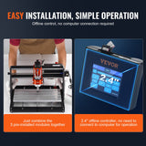 VEVOR CNC Router Machine, 120W, 3 Axis GRBL Control Wood Engraving Carving Milling Machine Kit, 11.81 x 7.87 x 2.83 in / 300 x 200 x 72 mm Working Area 1200 RPM for Wood Acrylic MDF PVC Plastic Foam - 45-Degree Angle