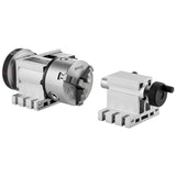 VEVOR Dividing Head, K11-100mm 3-Jaw Chuck, CNC Router Milling Machine Rotational Axis 4th Axis A Axis Indexing Head, 65 mm Center Height MT2 Tailstock 6:1 Gear Ratio, Universal for Engraving - Extra Image