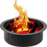 Outdoor Fire Pit Ring 106cm BBQ Table Grill Garden Wood Burning Fireplace