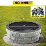 VEVOR Outdoor Fire Pit Ring 106cm BBQ Table Grill Garden Wood Burning Fireplace - Top-Down View