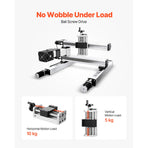 Linear Stage Actuator, 100 mm Effective Stroke, Ball Screw CNC Linear Motion Guide Rail, Double Optical Axis, C7 High-Precision, Bearing Slide Block, Manual Handwheel, for CNC Router X Y Z Axis