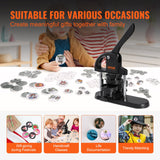 VEVOR Button Maker Machine, 1/1.25/2.28 inch(25/32/58mm) 3-in-1 Pin Maker, Installation-Free Badge Punch Press Kit, Button Making Supplies with 300pcs Button Parts, Circle Cutter, Magic Book - Rear View